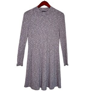 MADEWELL Mock Neck Knit Long Sleeve Dress Size Small in Gray Marled